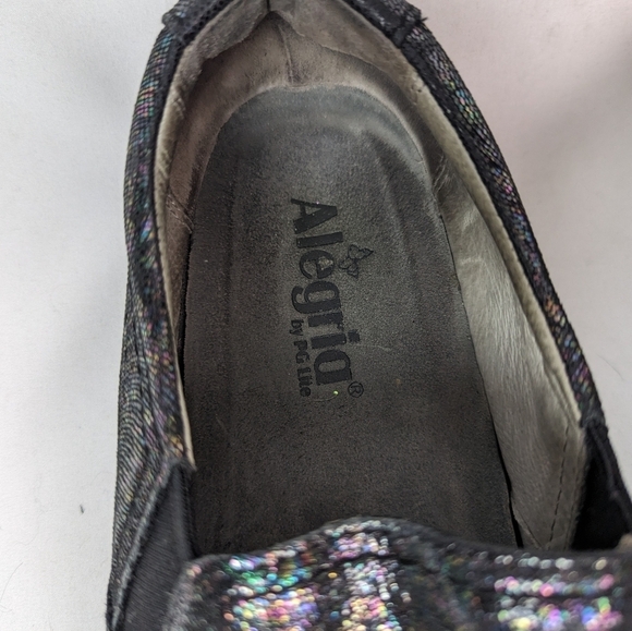 Alegria sz 40/9.5 Leather Slip On Brook Tranquil Multi Color Shoes Double Gore - Picture 13 of 14